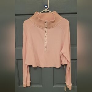 NWT Fp Movement So Fly Henley. Size Small. Rose Quartz.